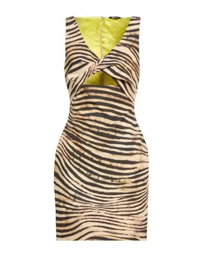 Just Cavalli Woman Mini Dress Sand Size 4 Polyester, Elastane In Beige