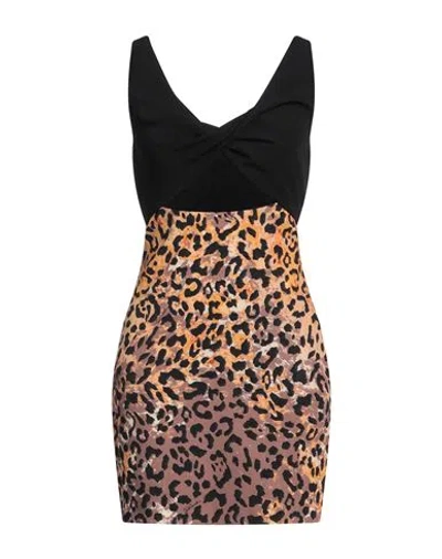 Just Cavalli Woman Mini Dress Sand Size 8 Polyester, Elastane In Beige