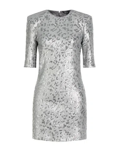 Just Cavalli Woman Mini Dress Silver Size 4 Polyester In Brown