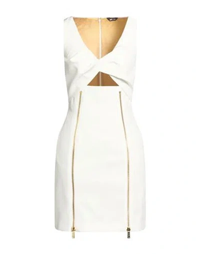 Just Cavalli Woman Mini Dress White Size 8 Polyester, Elastane