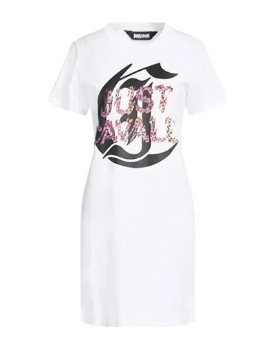 Just Cavalli Woman Mini Dress White Size L Cotton