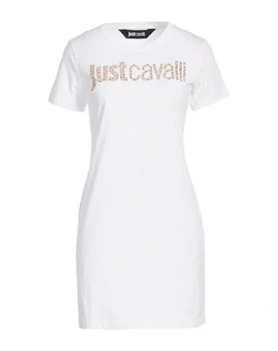 Just Cavalli Woman Mini Dress White Size S Cotton