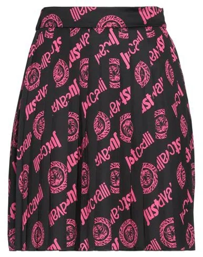 Just Cavalli Woman Mini Skirt Black Size 10 Polyester