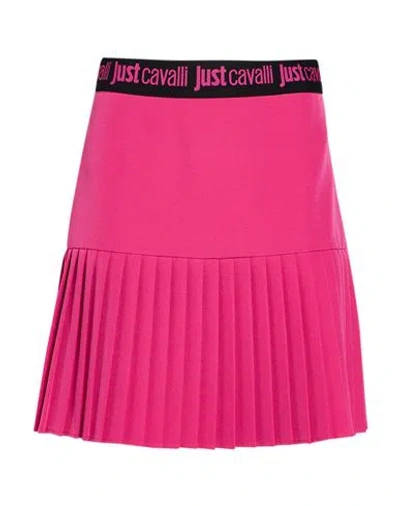 Just Cavalli Woman Mini Skirt Fuchsia Size 0 Polyester, Elastane