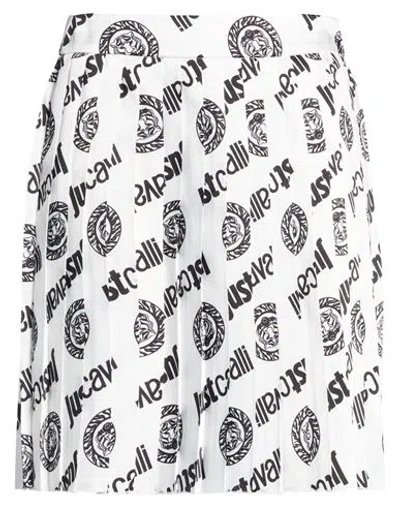 Just Cavalli Woman Mini Skirt White Size 6 Polyester