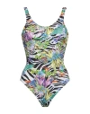 JUST CAVALLI JUST CAVALLI WOMAN ONE-PIECE SWIMSUIT GREEN SIZE S POLYESTER, ELASTANE