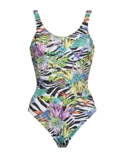 Just Cavalli Woman One-piece Swimsuit Green Size S Polyester, Elastane