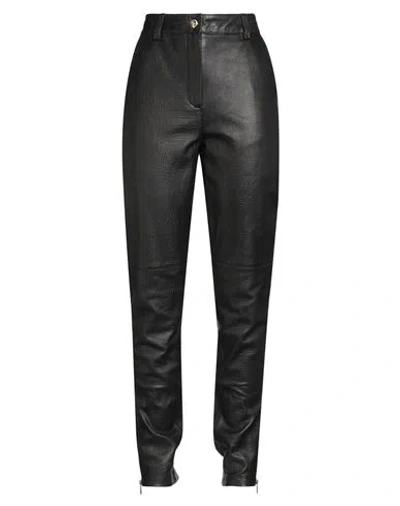 Just Cavalli Woman Pants Black Size 10 Sheepskin