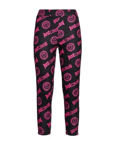 Just Cavalli Woman Pants Black Size 4 Polyester, Elastane In Multi