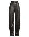 Just Cavalli Woman Pants Chocolate Brown Size 14 Polyester, Polyamide, Elastane In Black