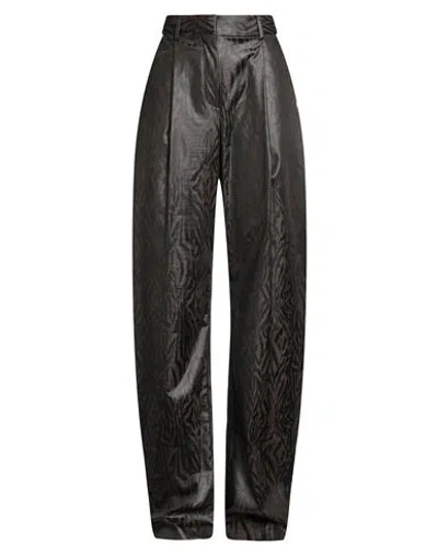 Just Cavalli Woman Pants Chocolate Brown Size 14 Polyester, Polyamide, Elastane In Black