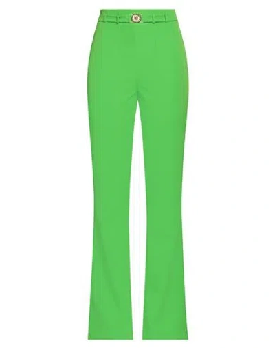 Just Cavalli Woman Pants Green Size 6 Polyester, Elastane