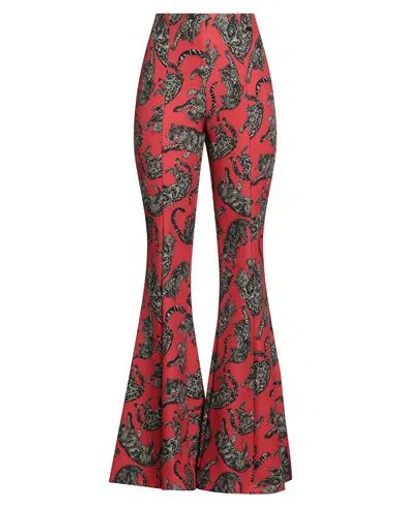 Just Cavalli Woman Pants Red Size 12 Polyester, Elastane