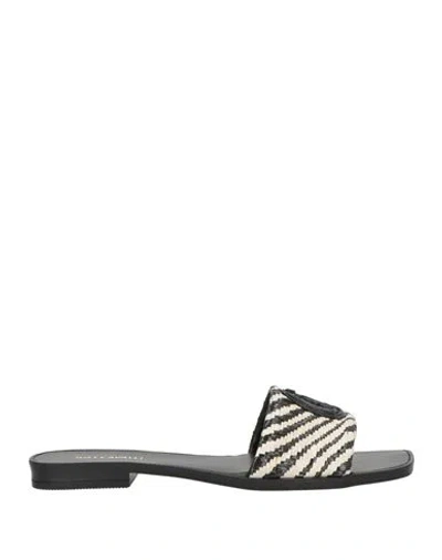 Just Cavalli Woman Sandals Black Size 5 Textile Fibers