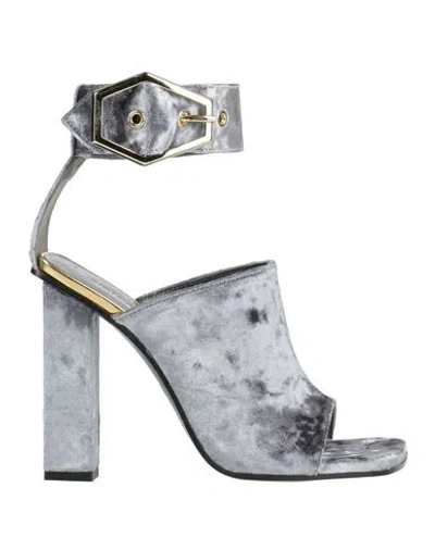 Just Cavalli Woman Sandals Sage Green Size 7.5 Textile Fibers