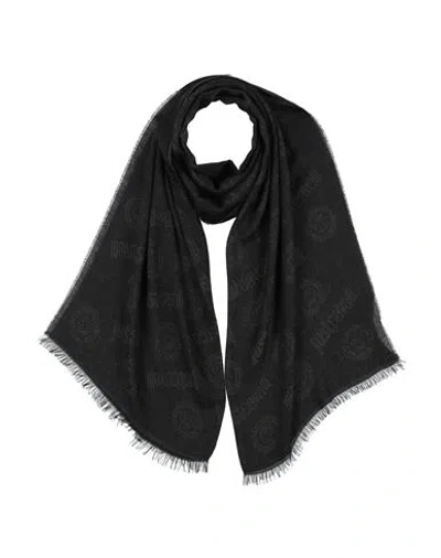 Just Cavalli Woman Scarf Charcoal Size - Viscose, Modal In Grey