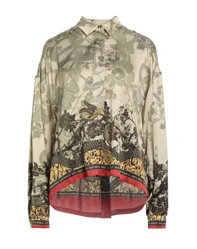 Just Cavalli Woman Shirt Beige Size 12 Viscose In Brown