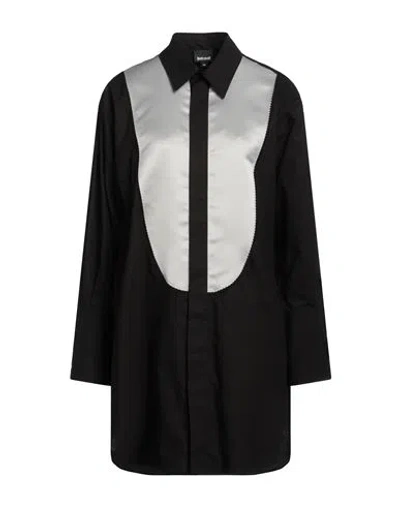 Just Cavalli Woman Shirt Black Size 2 Cotton, Polystyrene