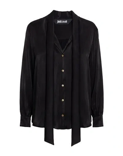 Just Cavalli Woman Shirt Black Size 2 Viscose, Polyester