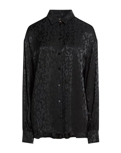 Just Cavalli Woman Shirt Black Size 6 Viscose