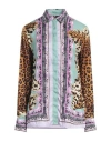 Just Cavalli Woman Shirt Brown Size 12 Viscose In Brown