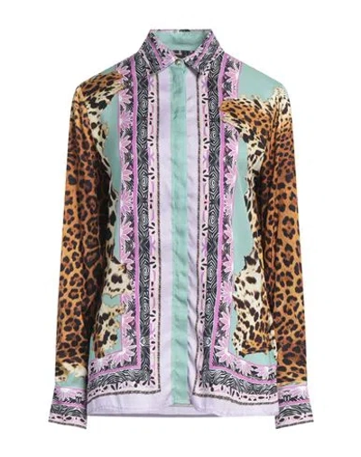 Just Cavalli Woman Shirt Brown Size 12 Viscose