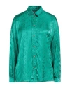 Just Cavalli Woman Shirt Emerald Green Size 10 Viscose