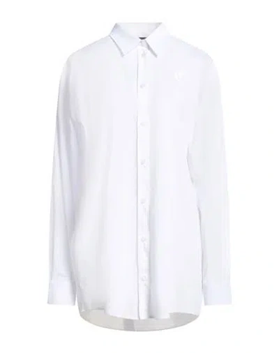 Just Cavalli Woman Shirt White Size 10 Cotton, Polyamide, Elastane