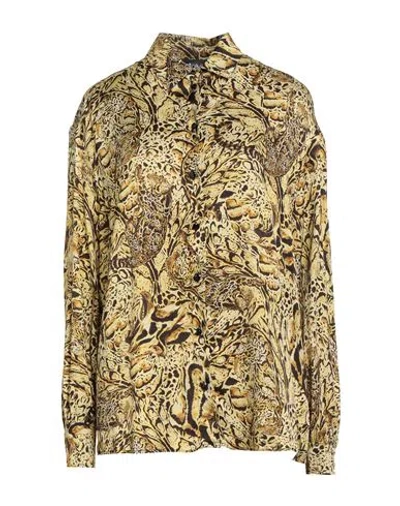 Just Cavalli Woman Shirt Yellow Size 10 Viscose, Elastane