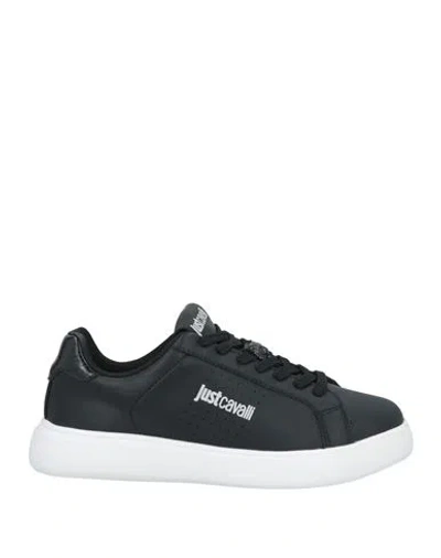 JUST CAVALLI JUST CAVALLI WOMAN SNEAKERS BLACK SIZE 7.5 LEATHER