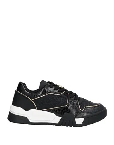 Just Cavalli Woman Sneakers Black Size 7.5 Textile Fibers