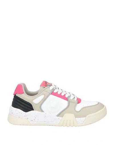 Just Cavalli Woman Sneakers Taupe Size 7 Leather, Synthetisches Material In Gray
