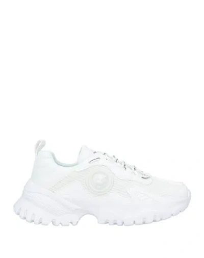Just Cavalli Woman Sneakers White Size 7.5 Nylon, Lycra, Rubber