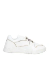 JUST CAVALLI JUST CAVALLI WOMAN SNEAKERS WHITE SIZE 7.5 TEXTILE FIBERS