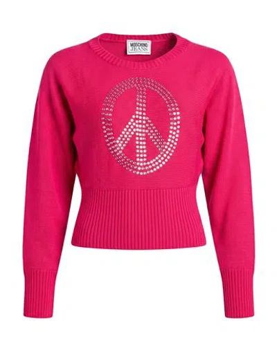 Just Cavalli Woman Sweater Fuchsia Size Xs Acrylic, Virgin Wool In Multi