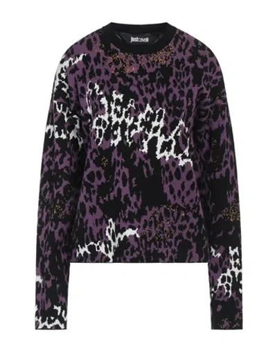 Just Cavalli Woman Sweater Purple Size M Viscose, Polyester