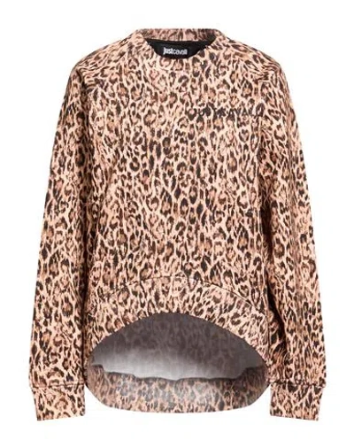 Just Cavalli Woman Sweatshirt Beige Size Xl Cotton In Sand