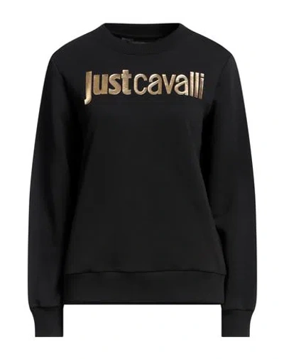 Just Cavalli Woman Sweatshirt Black Size M Cotton, Elastane