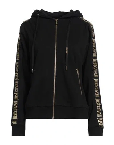 Just Cavalli Woman Sweatshirt Black Size M Cotton, Elastane