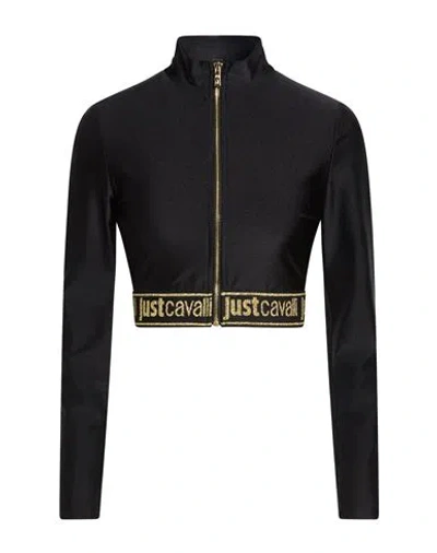 Just Cavalli Woman Sweatshirt Black Size M Polyamide, Elastane