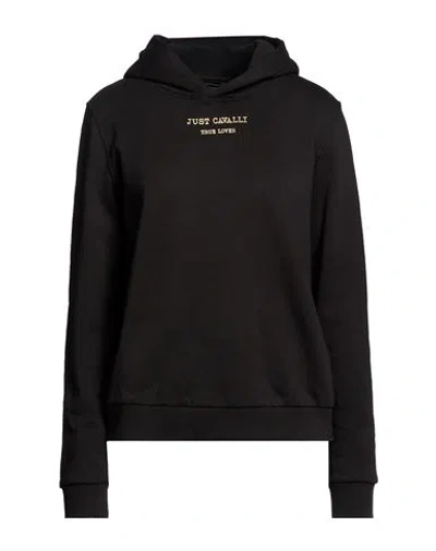 Just Cavalli Woman Sweatshirt Black Size S Cotton