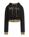 Just Cavalli Woman Sweatshirt Black Size S Cotton, Elastane In Black