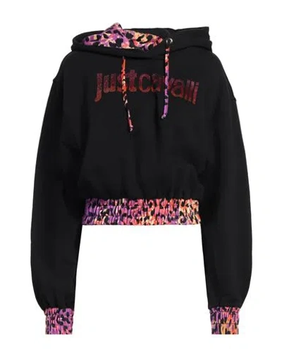 Just Cavalli Woman Sweatshirt Black Size L Cotton, Elastane