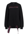 Just Cavalli Logo Print-embellished Jersey-fleece Sweatshirt In Black