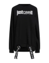 Just Cavalli Woman Sweatshirt Black Size S Cotton, Elastane In Black