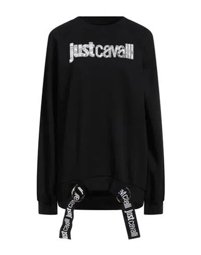 Just Cavalli Woman Sweatshirt Black Size S Cotton, Elastane