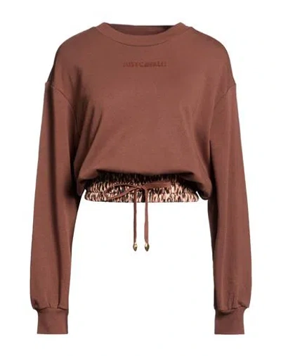 Just Cavalli Woman Sweatshirt Brown Size Xs Cotton