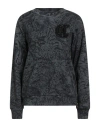 Just Cavalli Woman Sweatshirt Charcoal Size S Cotton, Elastane In Gray