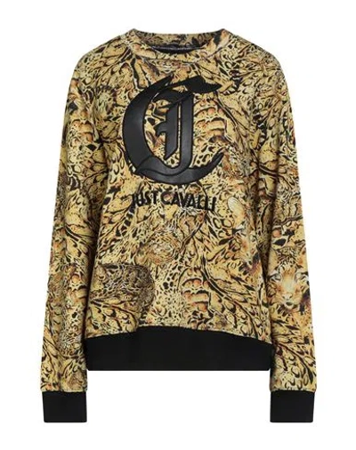 Just Cavalli Woman Sweatshirt Marigold Size Xl Cotton, Elastane In Brown