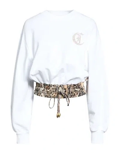 Just Cavalli Woman Sweatshirt White Size L Cotton